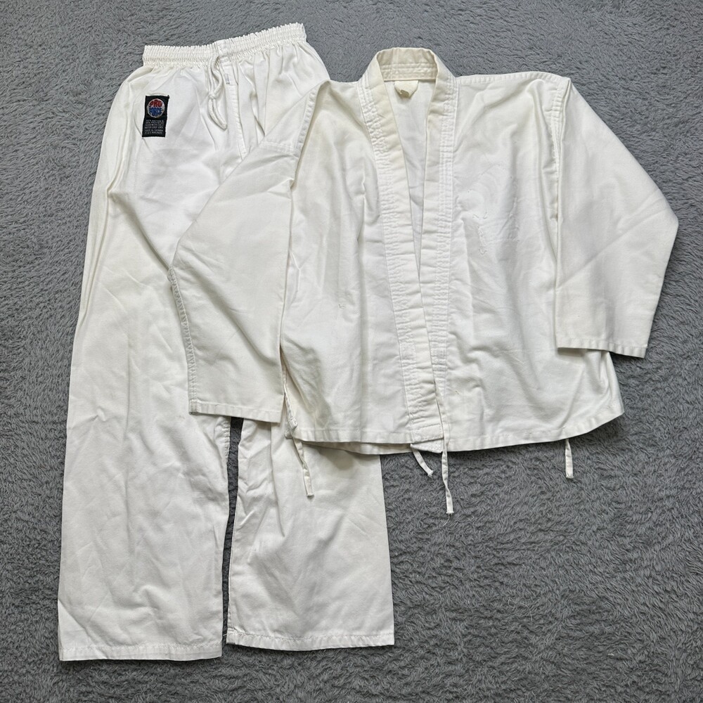 Kids Taekwondo Gi Uniform Size 2 White Jacket Pants Jujitsu Karate Judo